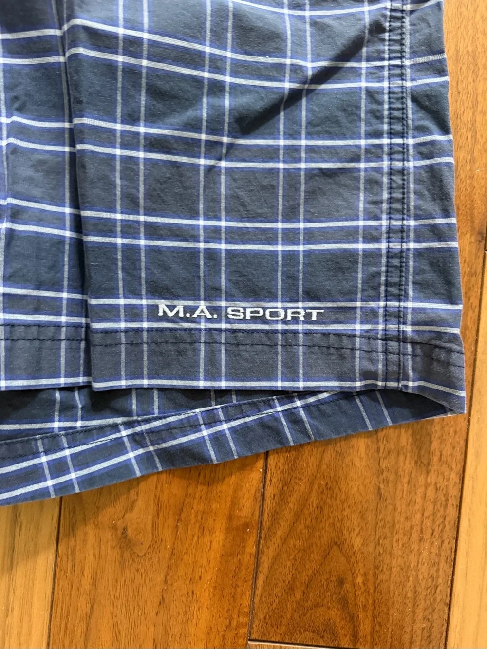 Men’s Swim Trunks Plaid Mark Alexander Sport Shorts Navy Swim Trunks Size XL